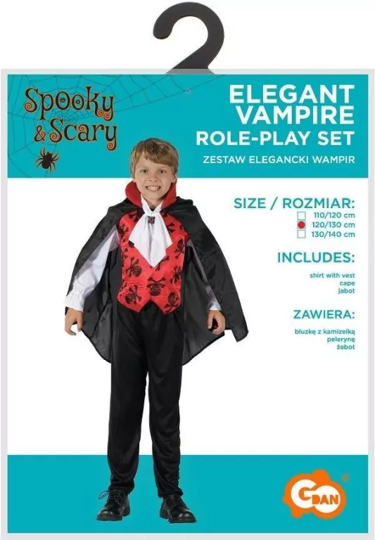 Strój dla dzieci Elegancki Wampir rozm. 120/130cm - tantis.pl