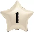 Balon foliowy Gwiazda kremowa cyfra 1 44cm - tantis.pl