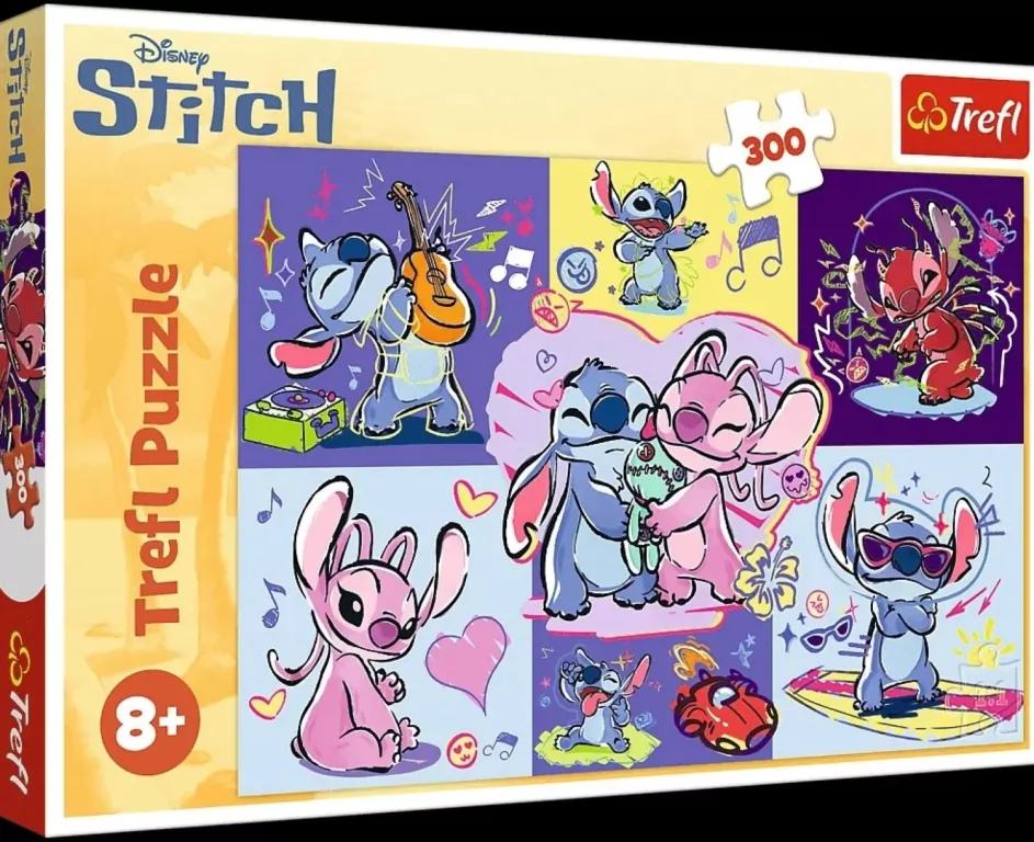 Puzzle 300 Zakręcony Stitch TREFL - tantis.pl