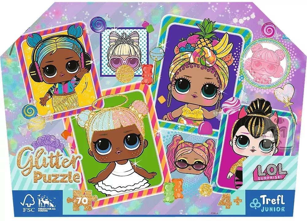 L.O.L  Surprise Puzzle 70 glitter. Kolorowe laleczki - tantis.pl