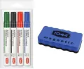 Marker do białych tablic 4 sztuki + ścieracz - tantis.pl
