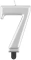 Świeczka B&C 7 metalik srebrna 8,0cm - tantis.pl