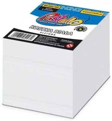 Kostka klejona ECO 85x85x70mm biała