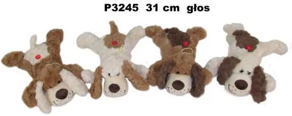 Pies z głosem leżący 31cm. Mix - tantis.pl