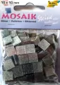Mozaika kamyczki brokatowe 10x10mm szara - tantis.pl