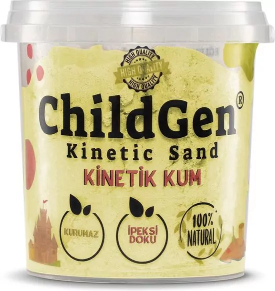 Piasek kinetyczny naturalny foremka żółty 500g - tantis.pl