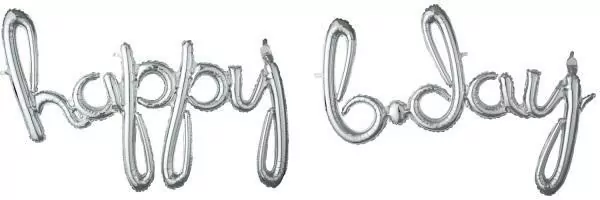 Balon foliowy Happy Bday srebrny - tantis.pl