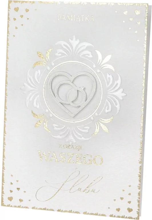 KARNET SLUB B6 Z KOP ZLO C-010 NERO FOL - tantis.pl