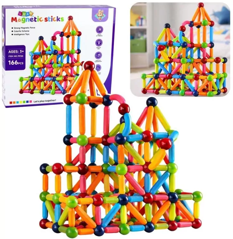 Klocki magnetyczne konstrukcyjne 166el - tantis.pl