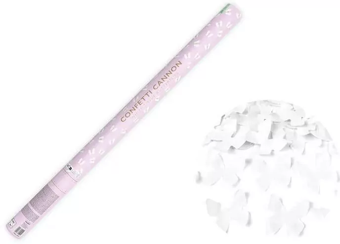 Tuba z motylkami biały 80cm - tantis.pl