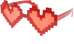 Okulary pixelowe serca