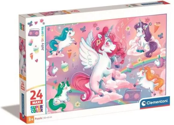 Puzzle 24 Maxi Super Kolor Jolly Unicorns - tantis.pl