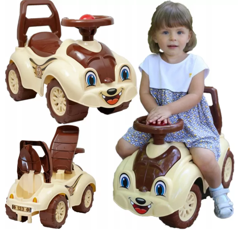 Jeździk beżowo-brązowy - tantis.pl