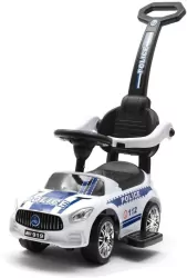 Jeździk z dźwiękiem i rączką Police Biały