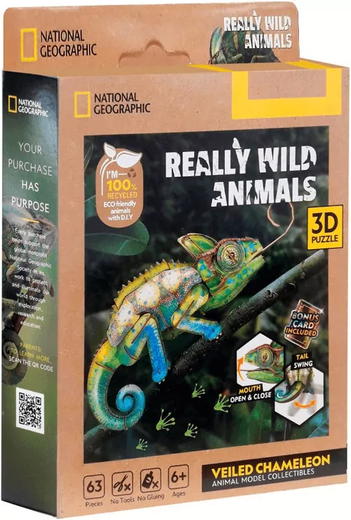 Puzzle 3D National Geographic Kameleon 63el - tantis.pl