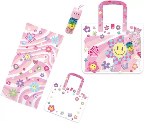 Ręcznik plażowy w torbie kwiatki