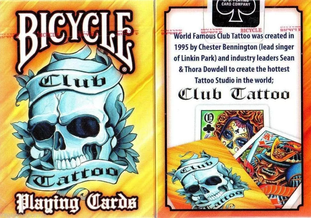 Karty do gry Bicycle Tattoo Club V2 Orange - tantis.pl