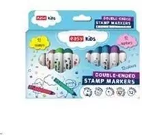 Pisaki ze stempelkami 12 kolorów EASY