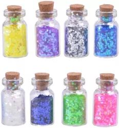 Fiolki z brokatem do dekoracji