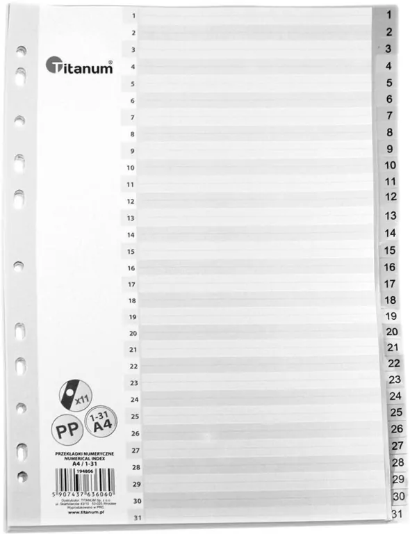 Przekładki A4 1-31 - tantis.pl