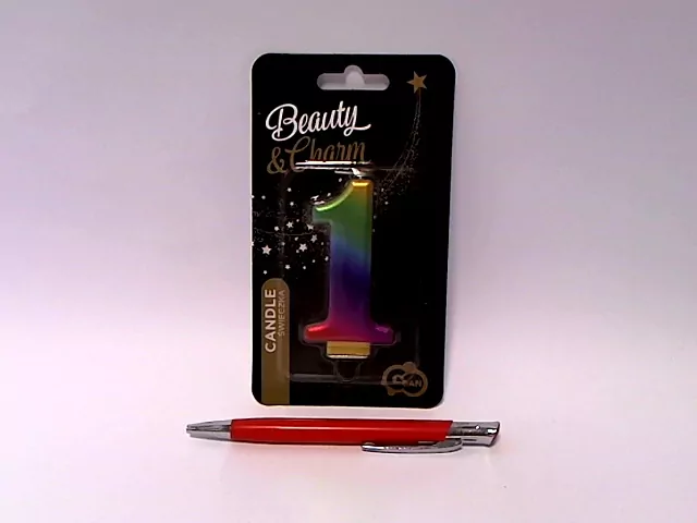 Świeczka cyferka 1 Beauty&Charm Galaxy 8cm - tantis.pl