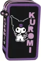 Piórnik podwójny z wyposażeniem Kuromi black - tantis.pl