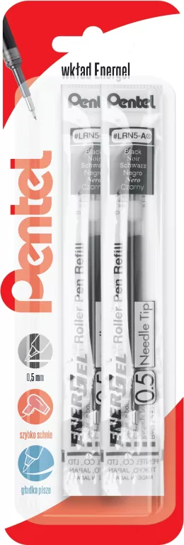 Wkład do cienkopisów kulkowych EnerGel LRN5 czarny 2 szt. - tantis.pl