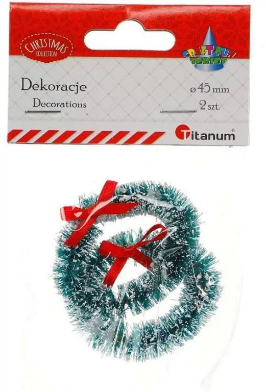 Wianek plastikowy 45mm zielony z kokardką - tantis.pl