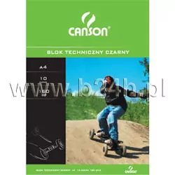 Blok techniczny Canson czarny A4 160g 10ark (zebra) (400075233)