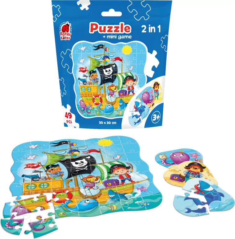 Puzzle 2w1 Piraci 49el - tantis.pl