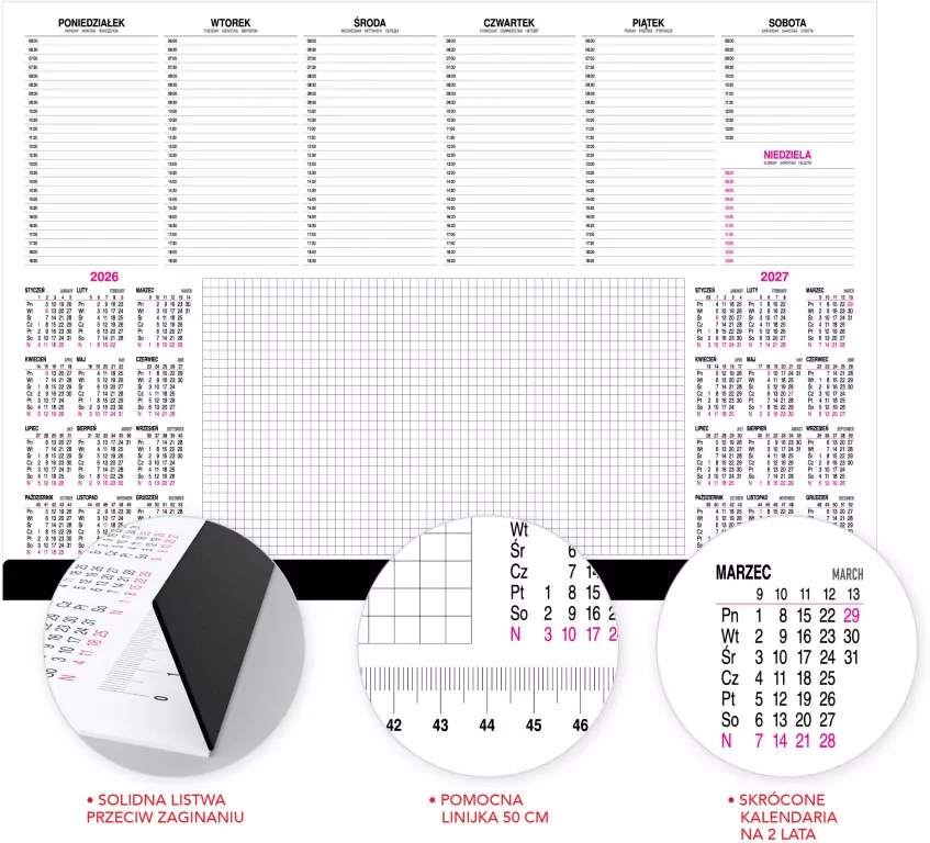 Kalendarz 2026/2027 biuwar 48,8x33,8cm - tantis.pl