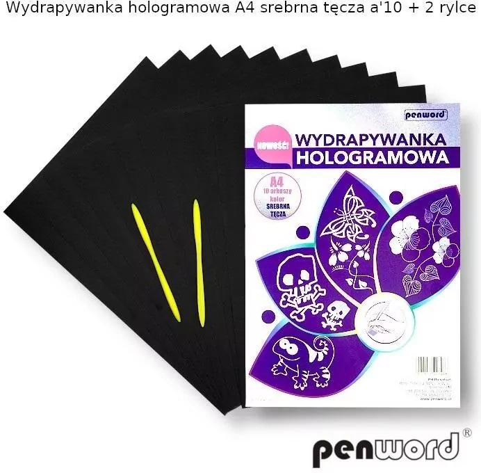 Wydrapywanka hologramowa A4 srebrna tęczowa - tantis.pl