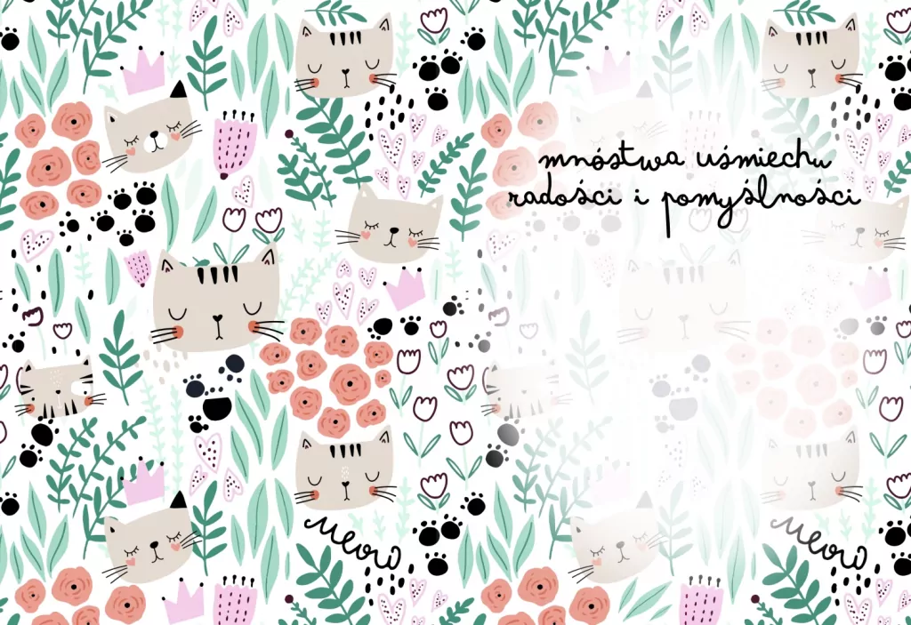 Karnet B6 Koty Pattern - tantis.pl