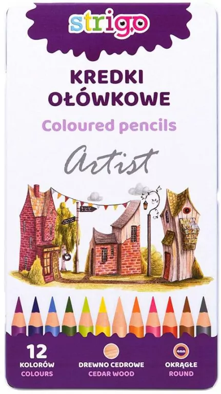 Kredki ołówkowe okragłe 12 kolorów - tantis.pl