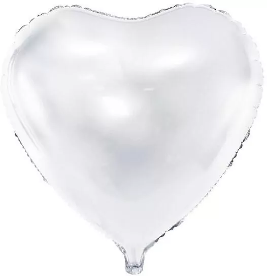 Balon foliowy Serce 61cm biały - tantis.pl