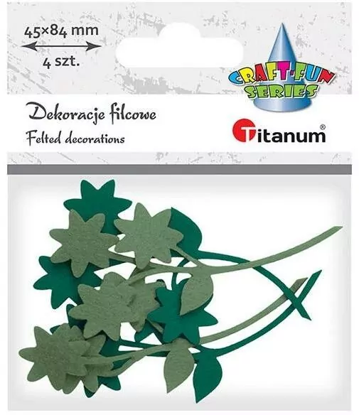 Filcowe kwiatki z gałązką mix - tantis.pl