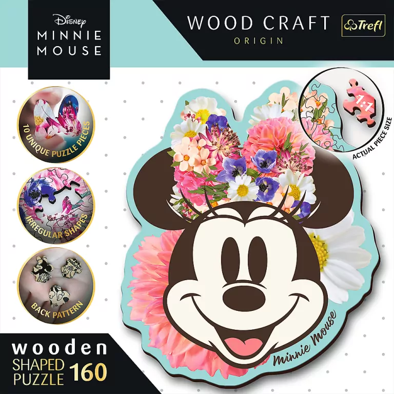 Trefl. Puzzle drewniane.  Stylowa Myszka Minnie, 160 elementów - tantis.pl