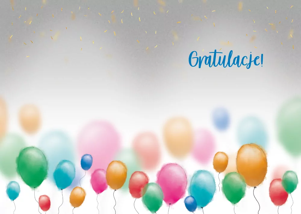 Karnet A5 Gratulacje - Pęk balonów - tantis.pl
