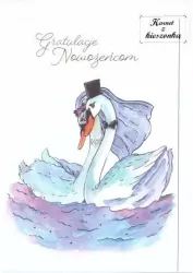 Karnet B6 z kieszonką. Łabędzie