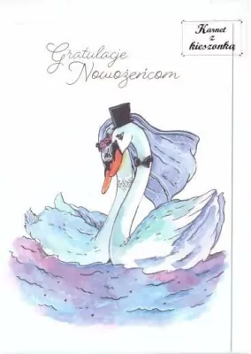 Karnet B6 z kieszonką. Łabędzie