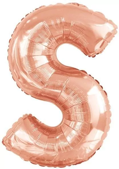 Balon foliowy litera S różowe złoto 55x86cm - tantis.pl