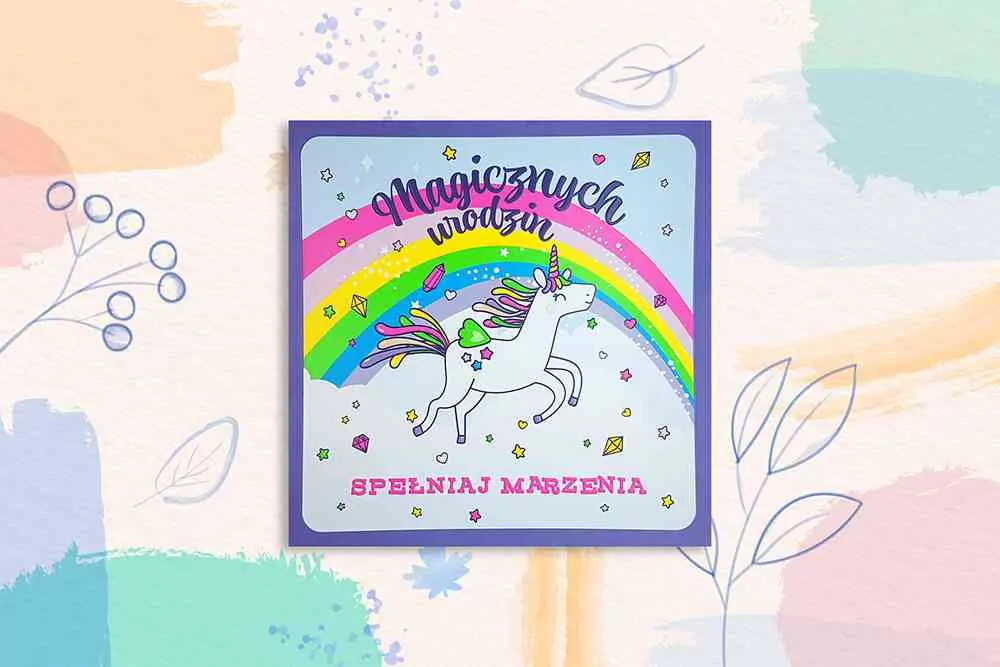 Karnet KW Urodziny jednorożec - tantis.pl