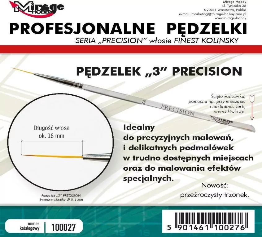 Pędzelek Precision Kolinsky 3 - tantis.pl