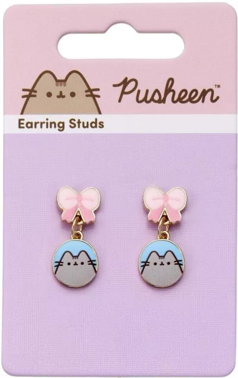 Pusheen Kolczyki z kokardką - tantis.pl