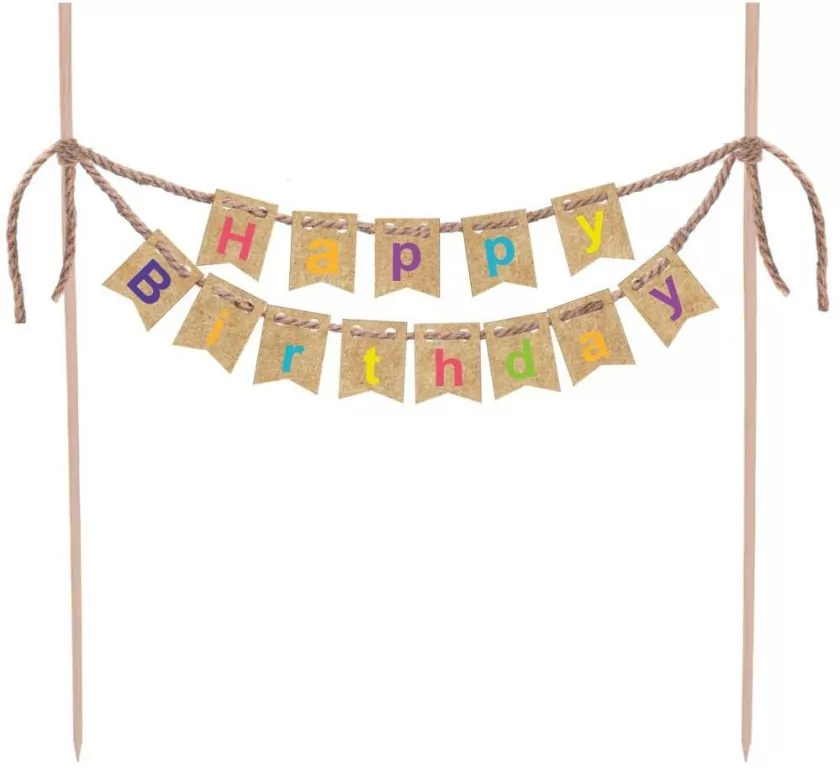 Dekoracja tortu Happy Birthday Kraft Balloons - tantis.pl