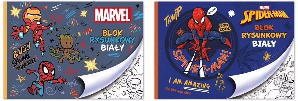 Blok rysunkowy A4/20K biały Spider man mix - tantis.pl