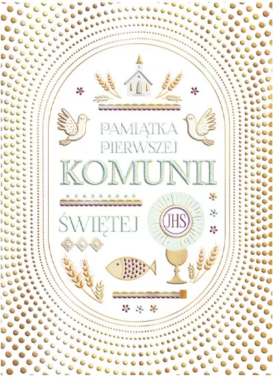 Karnet B6 Komunia. Kropki - tantis.pl