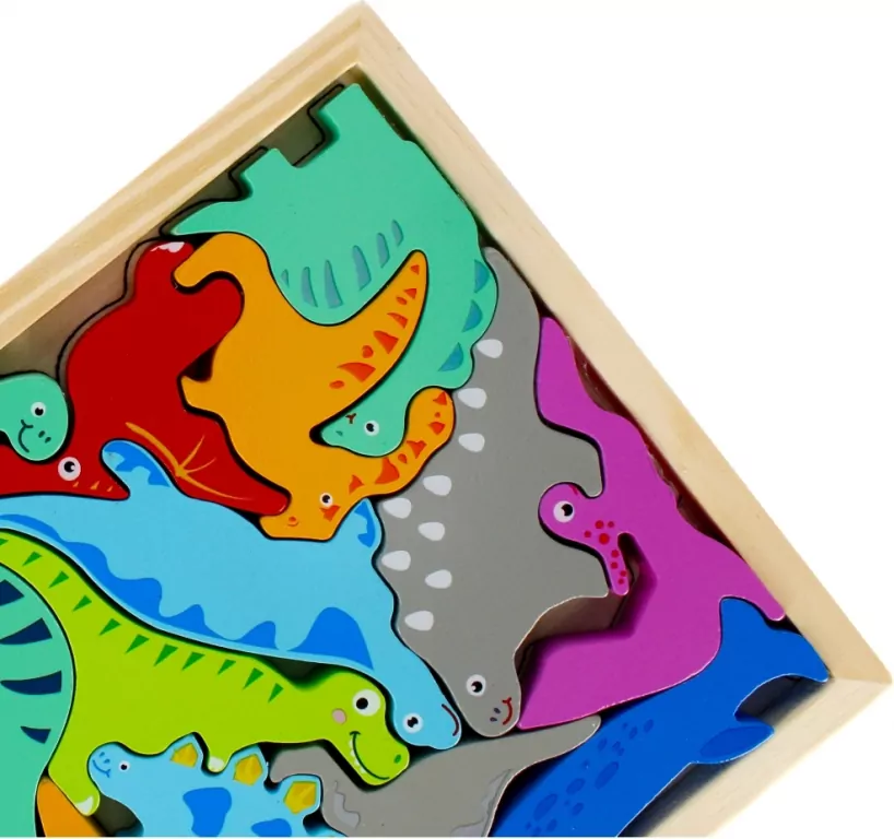 Mega Creative. Układanka drewniana 12 elemwntów, Dinozaury - tantis.pl