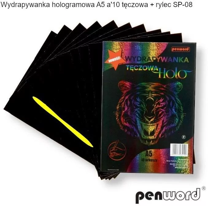 Wydrapywanka hologramowa A5 tęczowa - tantis.pl
