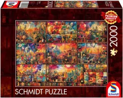 Puzzle PQ 2000 Podróże z książką i winem G3